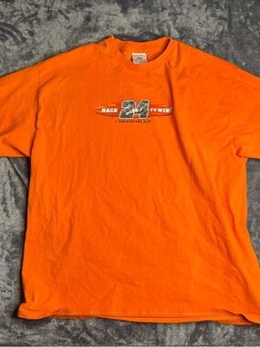 Vintage Bible verse Race 24 To Win Orange Graphic Tee 2XL